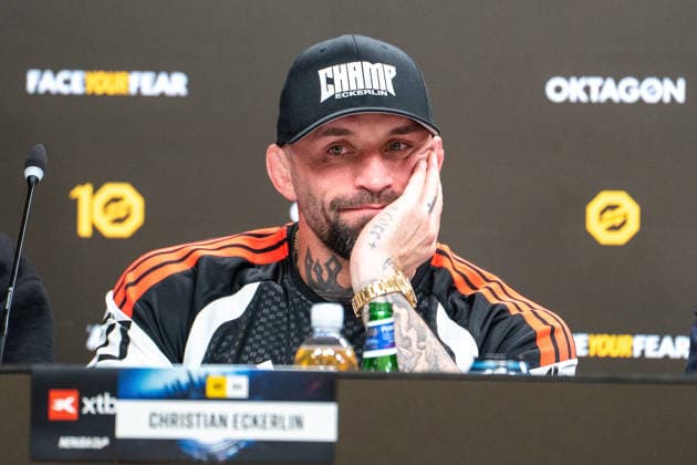 Germany OKTAGON 94, September 26, 2026, Deutsche Bank Park, Frankfurt; Christian Eckerlin disappointed after his loss, Frankfurt, Germany Copyright: xMijoxLubecx