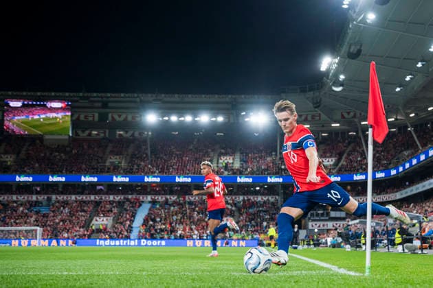 260927 Martin Ødegaard of Norway during the Nations League soccer match between Norway and Portugal on September 27, 2026, in Oslo. Photo: Vegard Grott, BILDBYRAN. Code: VG VG1010 bbeng soccer football fotball Nations League international match Norway Portugal  Copyright: VEGARDxGRoTT BB260927VG036