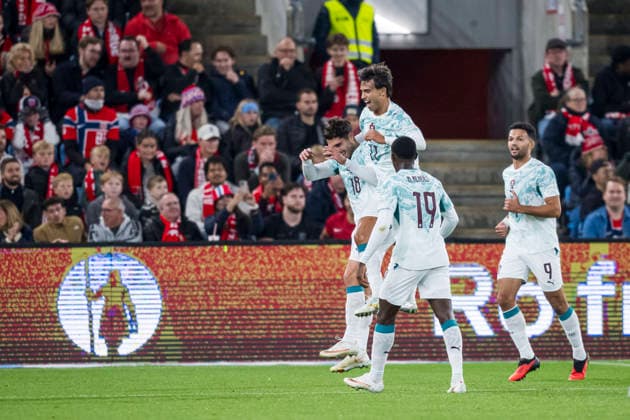 September 27, 2026: João Félix of Portugal celebrates after the 0–1 goal during the Nations League soccer match between Norway and Portugal on September 27, 2026 in Oslo. Photo by Marius Simensen, BILDBYRAN COP 238 VG1010 bbeng soccer football fotball Nations League international match Norway Portugal celebration  Copyright: MARIUSxSIMENSEN BB260927ZG036