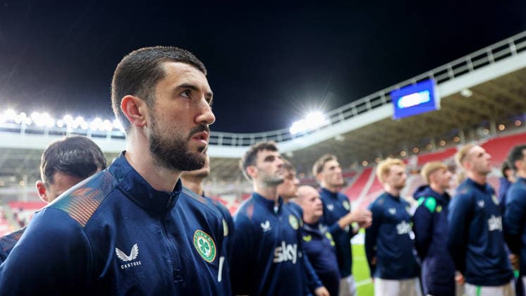 UEFA Nations League Group Stage, Nagyerdei Stadion, Debrecen, Hungary 27 9 2026 Israel vs Republic of Ireland Ireland s Finn Azaz during the Israel national anthem Finn Azaz during the Israel national anthem 27 9 2026  Copyright: xx RB3_6996