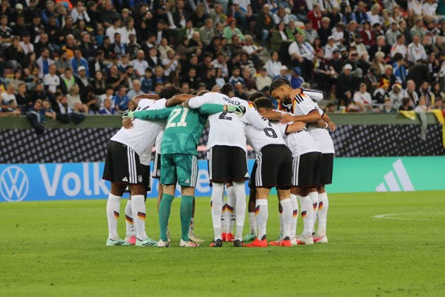 September 27, 2026 Men s Soccer 2026–2027 UEFA Nations League Matchday 2 Germany vs. Greece WWK Arena, Augsburg Team circle before the game Augsburg, Bavaria, Germany