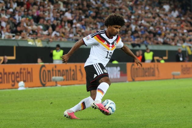 September 27, 2026 Men s Soccer 2026–2027 UEFA Nations League Matchday 2 Germany vs. Greece WWK Arena, Augsburg Karim Adeyemi, Germany, 19, with the ball Augsburg, Bavaria, Germany