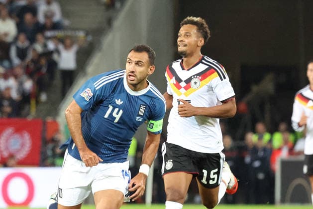 September 27, 2026, xrekx, Soccer UEFA Nations League, Germany vs. Greece, Vangelis Pavlidis, Greece, Bambasà Contà, Germany, Augsburg