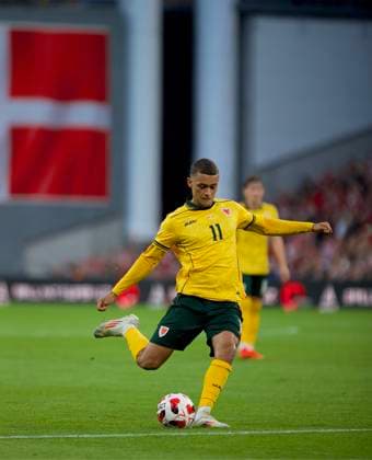 RECORD DATE NOT STATED Football - UEFA Nations League - Group A4 - Denmark v Wales COPENHAGEN, DENMARK - Sunday, September 27, 2026: Wales Brennan Johnson during the UEFA Nations League Group A4 Matchday 2 match between Denmark and Wales at the Parken Stadium. Denmark won 2-0. (Photo by Amanda McMaster Propaganda) COPENHAGEN Parken Stadium COPENHAGEN DENMARK  Copyright: xAmandaxMcMasterx 2026-09-27-Denmark_v_Wales-079