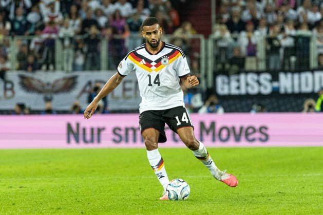 Germany vs. Greece, UEFA Nations League, Matchday 2, 2026–27 season, WWK Arena Augsburg; Josha Vagnoman, Germany, 14 on the ball; Augsburg, WWK Arena, Bavaria, Germany Copyright: xBenedictxChristx