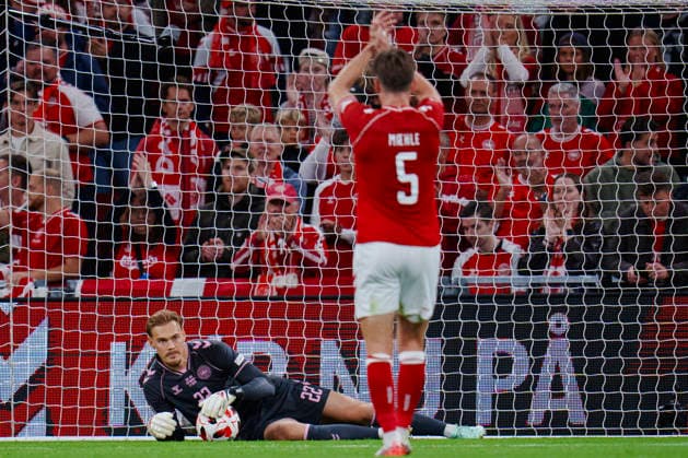 Nations League: Denmark vs. Wales. Denmark s Filip Joergensen and Joakim Maehle during the Nations League match between Denmark and Wales at Parken, Sunday, September 27, 2026. Photo by Liselotte Sabroe, Ritzau Scanpix, Copenhagen, Denmark  Copyright: Ritzau Scanpix LiselottexSabroex spdk20260927-211732-L