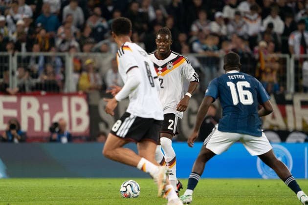 Yann Aurel Bisseck Germany, 02 on the ball, action, dribbling, attack, GER, Germany vs. Greece, soccer, men s, UEFA Nations League, 2026–2027 season, September 27, 2026, GER, Germany vs. Greece, soccer, men s, UEFA Nations League, 2026–2027 season, September 27, 2026, Augsburg Copyright: xEibner-Pressefoto EdwardxCheungx EP_ECG