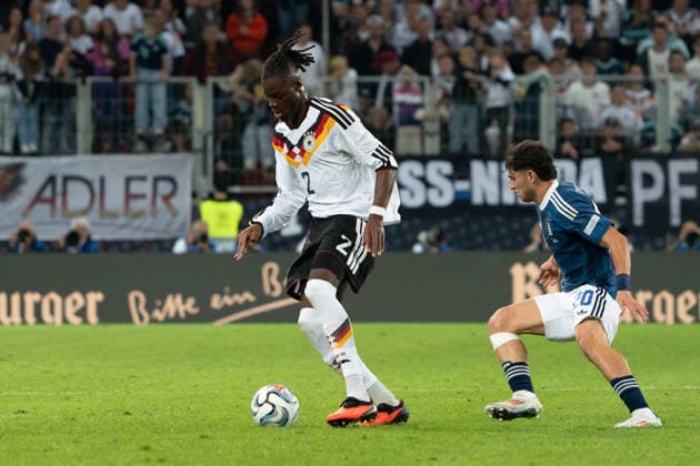 Yann Aurel Bisseck Germany, 02 on the ball, action, dribbling, attack, GER, Germany vs. Greece, soccer, men s, UEFA Nations League, 2026–2027 season, September 27, 2026, GER, Germany vs. Greece, soccer, men s, UEFA Nations League, 2026–2027 season, September 27, 2026, Augsburg Copyright: xEibner-Pressefoto EdwardxCheungx EP_ECG
