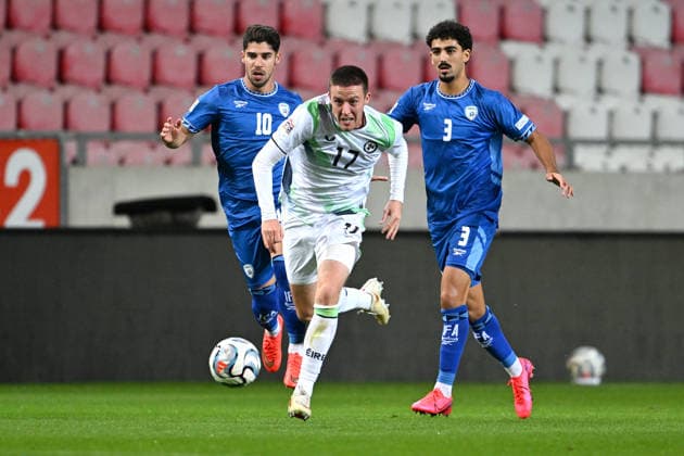 IPA89044749 - Jack Moylan (Ireland) during the Nations League, Matchday 2 between Israel and Ireland on September 27, 2026, at the Puskas Arena in Budapest, Hungary  Copyright: xVincenzoxOrlando IPAxSportx xx IPA89044749