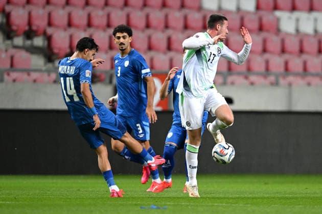 IPA89044750 - Jack Moylan (Ireland) against Guy Mizrahi (Israel) during the Nations League group stage, Matchday 2 between Israel and Ireland on September 27, 2026, at the Puskas Arena in Budapest, Hungary  Copyright: xVincenzoxOrlando IPAxSportx xx IPA89044750