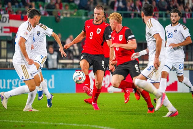 Soccer: Austria National Team, UEFA Nations League 2026–2027, League B, Group B3, Matchday 2, September 27, 2026: Austria (ÖFB) vs. Kosovo (FFK), Ernst Happel Stadium, Vienna, Austria; Sasa Kalajdzic (Austria), 9 Copyright: xLukasxBierederx