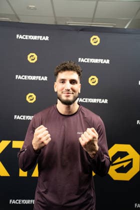 Germany OKTAGON 94, September 26, 2026, Deutsche Bank Park, Frankfurt, Tamerlan Dulatov after his victory, Frankfurt, Germany Copyright: xMijoxLubecx