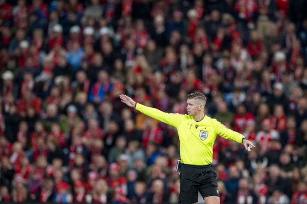 September 27, 2026: Referee François Letexier during the Nations League soccer match between Norway and Portugal on September 27, 2026 in Oslo. Photo by Vegard Grott, BILDBYRAN. Code: VG VG1010 bbeng soccer football fotball Nations League international match Norway Portugal  Copyright: VEGARDxGRoTT BB260927VG062