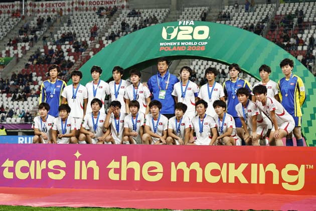 U20 DPR Korea team group, Mannschaftsbild, Totale (DPK), SEPTEMBER 27, 2026 - Football Soccer : U20 DPR Korea team group after losing FIFA U-20 Women s World Cup Poland 2026 Final match between Under-20 Spain - Under-20 DPR Korea at the Stadion Miejski LKS Lodz in Lodz, Poland. Noxthirdxpartyxsales  aflo_351470571 MutsuxKawamorix