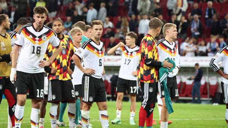 September 27, 2026, xrekx, Soccer UEFA Nations League, Germany vs. Greece – Joshua Kimmich looks disappointed, dejected, and downcast at the end of the game in Augsburg