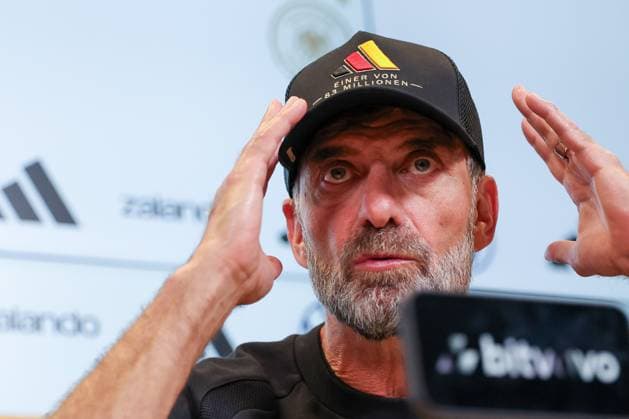 Head Coach Jürgen Klopp of Germany at the postgame press conference following the home loss, Germany vs. Greece, soccer, DFL, DFB, UEFA Nations League, 2026–2027 season, group stage, Group B, Matchday 2 of 6, September 27, 2026, Augsburg, Bavaria, Germany Copyright: xkolbert-press MartinxAgüerax