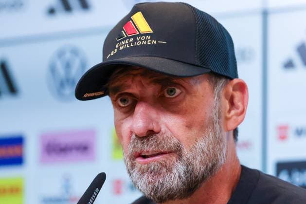Head Coach Jürgen Klopp of Germany at the postgame press conference following the home loss, Germany vs. Greece, soccer, DFL, DFB, UEFA Nations League, 2026–2027 season, group stage, Group B, Matchday 2 of 6, September 27, 2026, Augsburg, Bavaria, Germany Copyright: xkolbert-press MartinxAgüerax
