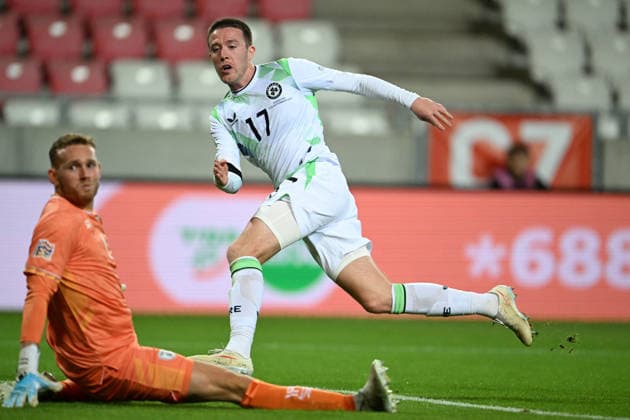 SOCCER - UEFA Nations League - Israel vs. Republic of Ireland Photo by IPA ABACAPRESS.COM89045647 - Goal 3-0 by Jack Moylan (Ireland) during the Nations League phase, Matchday 2 between Israel and Ireland on September 27, 2026, at the Puskas Arena in Budapest, Hungary Debrecen Hungary  Copyright: xIPAxSport ABACAx