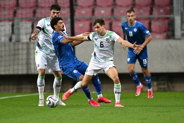 SOCCER - UEFA Nations League - Israel vs. Republic of Ireland Photo by IPA ABACAPRESS.COM89046139 - Jayson Molumby (Ireland) vs. Assaf Tzur (Israel) during the Nations League group stage, Matchday 2 between Israel and Ireland on September 27, 2026, at the Puskas Arena in Budapest, Hungary Debrecen Hungary  Copyright: xIPAxSport ABACAx