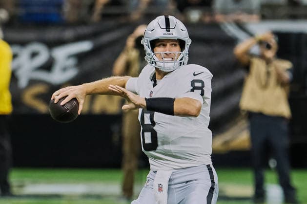 September 27, 2026, New Orleans, Louisiana, U.S: September 27, 2026 New Orleans, Louisiana, USA: Las Vegas Raiders quarterback Kirk Cousins looks to pass against the New Orleans Saints during a game on September 27, 2026 New Orleans, Louisiana, USA: The Raiders beat the Saints 35-27 at an NFL, American Football Herren, USA regular season game. NFL 2026 Raiders At Saints - ZUMAa14_ 20260927_zaf_a14_002 Copyright: xDanxAndersonx