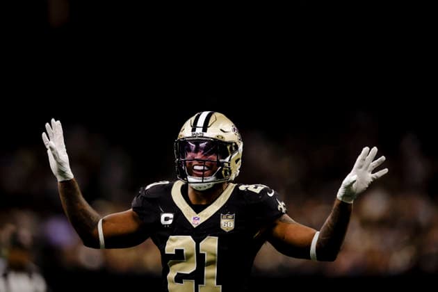 NEW ORLEANS, LA - SEPTEMBER 27: Justin Reid 21 of the New Orleans Saints reacts after a defensive stop against the Las Vegas Raiders during the second half of an NFL, American Football Herren, USA game on September 27. 2026, at Caesars Superdome in New Orleans, Louisiana. (Photo by Derick Hingle Icon Sportswire) NFL: SEP 27 Raiders at Saints EDITORIAL USE ONLY Icon12626927041