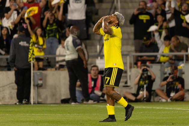 COLUMBUS, OH - SEPTEMBER 27: Columbus Crew Forward Josef Martinez (77) celebrates after scoring a penalty kick in the first half during the MLS, Fussball Herren, USA match between Columbus Crew and Inter Miami on September 27th, 2026 at ScottsMiracle-Gro Field in Columbus, OH (Photo by Michael Brown Icon Sportswire) SOCCER: SEP 27 MLS Columbus Crew vs Inter Miami CF EDITORIAL USE ONLY Icon27026092711