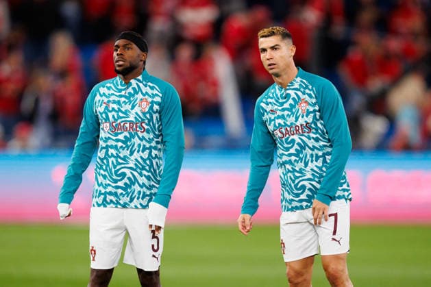 Norway v Portugal, UEFA Nations League, Oslo, Norway Oslo, Norway. 27th, September 2026. Nuno Tavares (5) and Cristiano Ronaldo (7) of Portugal seen warming up for the UEFA Nations League match between Norway and Portugal at Ullevaal Stadion in Oslo. Norway, Oslo, Ullevaal Stadion Copyright: xGonzalesxPhoto KetilxMartinsenx