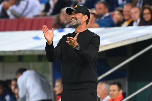 German National Team Coach Juergen KLOPP GER, gesturing, giving instructions, single frame, cropped close-up, half-length shot, soccer Nations League group stage, Group B, Matchday 2: Germany (GER) vs. Greece (GRE) 0–1 on September 27, 2026, WWK ARENA AUGSBURG