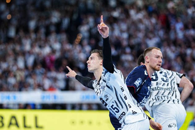 Goal Celebration: Domen Makuc, THW Kiel, 35 GER, THW Kiel vs. SG Flensburg Handewitt, Handball, 1st Bundesliga, Matchday 6, 2026–2027 Season, September 26, 2026, Germany, THW Kiel vs. SG Flensburg Handewitt, Handball, Bundesliga 1, Matchday 6, 2026–2027 season, September 26, 2026, Kiel Copyright: xEibner-Pressefoto MarcelxvonxFehrnx EP_MFN