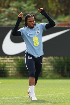 England MD-1 Training, Nations League Rio Ngumoha of England during the England MD-1 training session ahead of the 2026 27 UEFA Nations League Group A3 match vs Czech Republic at Tottenham Hotspur Training Ground, Enfield, England on 28 September 2026 Credit: Tiego Grenho Every Second Media Editorial use only. All images are copyright Every Second Media Limited. No images may be reproduced without prior permission. Copyright: xIMAGO EveryxSecondxMediax ESM-2191-0014 TiegoxGrenhox xEveryxSecondxMediax