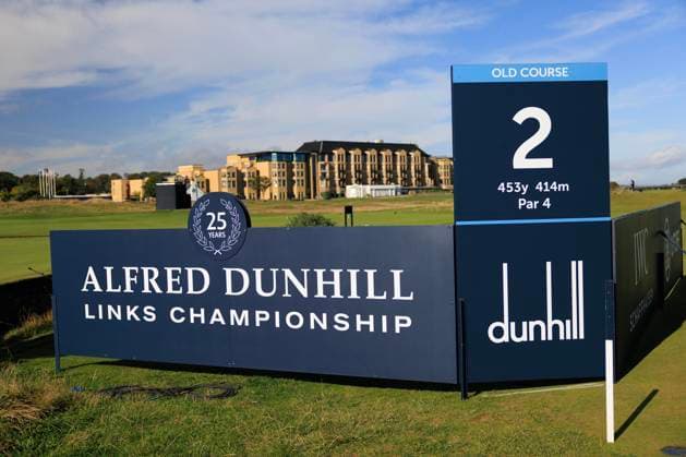 28th September 2026; The Old Course, St Andrews Links, St Andrews, Scotland; DP World Tour Golf, Alfred Dunhill Links Championship, Practice Day; The second tee and the Old Course Hotel DavidxYoung