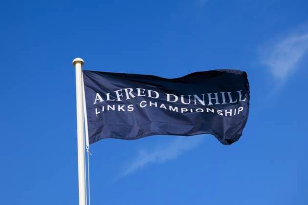 28th September 2026; The Old Course, St Andrews Links, St Andrews, Scotland; DP World Tour Golf, Alfred Dunhill Links Championship, Practice Day; Alfred Dunhill Links Championship signage DavidxYoung