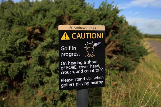28th September 2026; The Old Course, St Andrews Links, St Andrews, Scotland; DP World Tour Golf, Alfred Dunhill Links Championship, Practice Day; Signage DavidxYoung