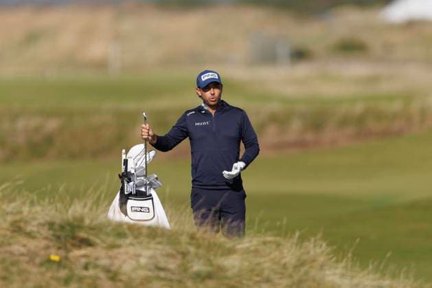 28th September 2026; The Old Course, St Andrews Links, St Andrews, Scotland; DP World Tour Golf, Alfred Dunhill Links Championship, Practice Day; Sebastian Garcia Rodriguez of Spain selects a club before playing a shot from the fairway on the fifteenth hole during a practice round1 DavidxYoung