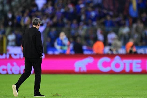 Belgium s head coach Mark van Bommel pictured after losing a soccer game between Belgian national team, Nationalteam Red Devils and France, on Monday 28 September 2026 in Brussels, the second game of the UEFA Nations League group stage. DIRKxWAEM  x188125872x