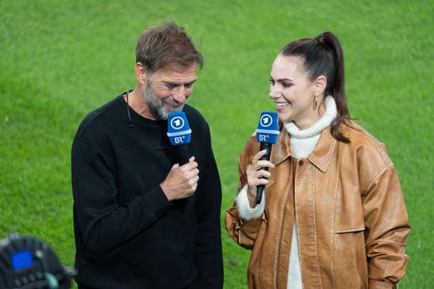 Jürgen Klopp, Germany, national team coach; Esther Sedlaczek, ARD host; GER, Germany vs. Greece, soccer, men s, UEFA Nations League, 2026–2027 season, September 27, 2026, GER, Germany vs. Greece, soccer, men’s, UEFA Nations League, 2026–2027 season, September 27, 2026, Augsburg Copyright: xEibner-Pressefoto EdwardxCheungx EP_ECG