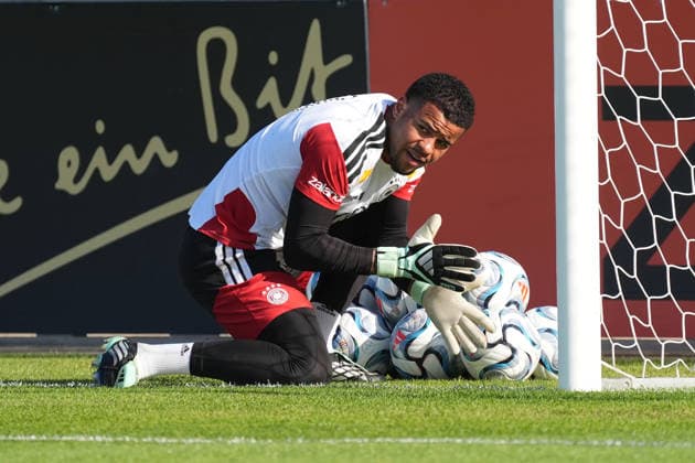 Goalkeeper Noah Atubolu Germany Herzo Base September 29, 2026 German National Team Nations League Preparation, Home Ground, HerzoBase, World of Adidas, Herzogenaurach
