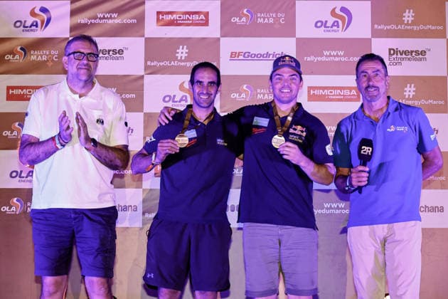 W2RC - RALLYE DU MAROC 2026 412 WALKNER Matthias (aut), MENA Oriol (esp), BRP Can-Am Maverick R, South Racing Can-Am, SSV SSV1, portrait medals ceremony during the Stage 1 of the Rallye du Maroc 2026, 4th round of the 2026 WR2C Championship from September 29, 2026 between Agadir and Zagora, Morocco - AgadirMorocco Copyright: xPauloxMariax