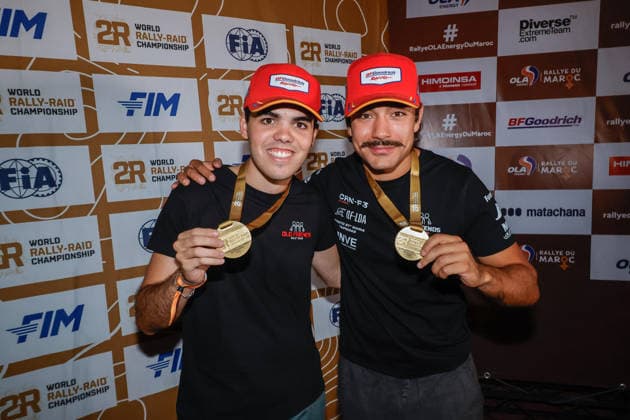W2RC - RALLYE DU MAROC 2026 301 PINTO Alexandre (por), OLIVEIRA Bernardo (por), Taurus T3 Max, Odyssey Academy by BBR, FIA W2RC, CHG CHG1, portrait medals ceremony during the Stage 1 of the Rallye du Maroc 2026, 4th round of the 2026 WR2C Championship from September 29, 2026 between Agadir and Zagora, Morocco - AgadirMorocco Copyright: xPauloxMariax
