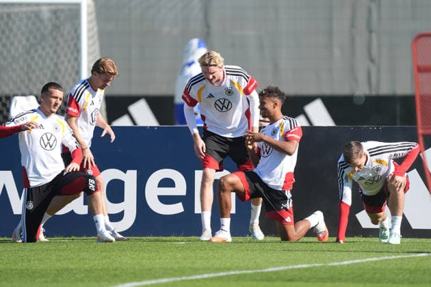 Said El Mala Germany, Finn Jeltsch Germany, Nick Woltemade Germany, Bambase Conte Germany, Nico Schlotterbeck Germany Herzo Base September 30, 2026 German National Team Nations League Preparation, Home Ground, HerzoBase, World of Adidas, Herzogenaurach