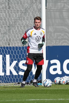 Goalie Jonas Urbig Germany Herzo Base September 30, 2026 German National Team Nations League Preparation, Home Ground, HerzoBase, World of Adidas, Herzogenaurach