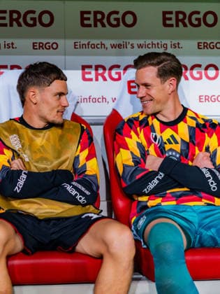Nations League, Group A, Matchday 2, Germany vs. Greece on September 27, 2026, at the WWK Arena in Augsburg: Marc-André ter Stegen (Germany), Florian Wirtz (Germany), Serge Gnabry Copyright: xBahhoxKarax