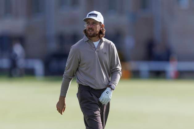 RECORD DATE NOT STATED 30th September 2026; The Old Course, St Andrews Links, St Andrews, Scotland; DP World Tour Golf, Alfred Dunhill Links Championship, Practice Day; Tommy Fleetwood of England walks down the first hole DavidxYoung