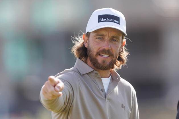 RECORD DATE NOT STATED 30th September 2026; The Old Course, St Andrews Links, St Andrews, Scotland; DP World Tour Golf, Alfred Dunhill Links Championship, Practice Day; Tommy Fleetwood of England pints as he walks down the second hole DavidxYoung