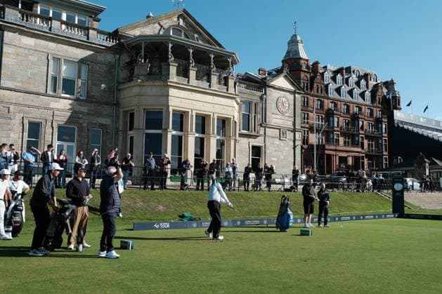 RECORD DATE NOT STATED UK: The Alfred Dunhill Links Championship at The Old Course, St Andrews, Scotland on 30 September 2026: Pictured: Robert MacIntyre (Scotland) on the 1st tee at the Old Course, St Andrews during a practice round at the Alfred Dunhill Links Championship 2026 St Andrews The Old Course Scotland Scotland Copyright: xAlexxToddx