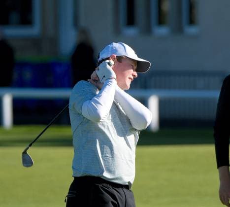 UK: The Alfred Dunhill Links Championship at The Old Course, St Andrews, Scotland on 30 September 2026: Pictured: Robert MacIntyre (Scotland) doesn‚Äôt like his shot on the 1st fairway at the Old Course, St Andrews during a practice round at the Alfred Dunhill Links Championship 2026 St Andrews The Old Course Scotland Scotland Copyright: xAlexxToddx