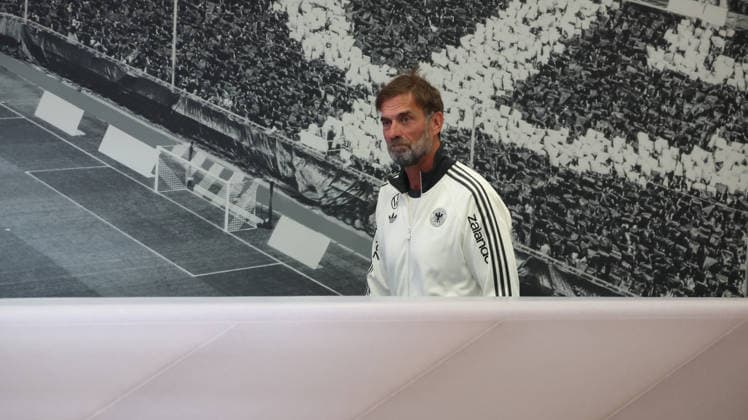 September 30, 2026, xrekx, Soccer: UEFA Nations League, Germany Press Conference with Jürgen Klopp and Jonas Urbig (from left to right): Jürgen Klopp, Coach of Germany, Munich
