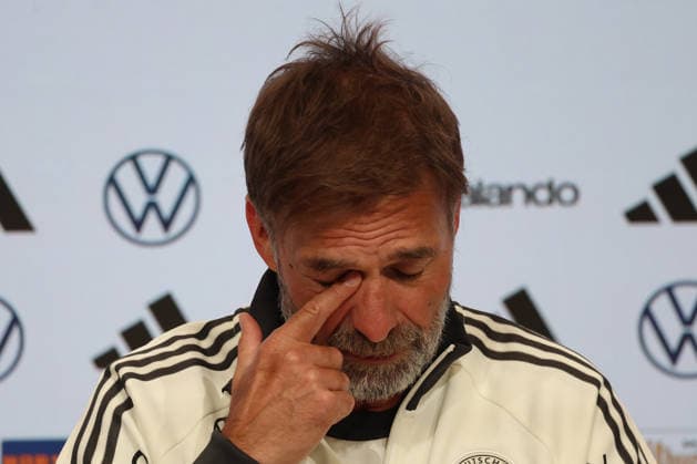 September 30, 2026, xrekx, Soccer: UEFA Nations League, Germany Press conference with Jürgen Klopp and Jonas Urbig (from left) Jürgen Klopp, Germany s coach, looks disappointed, dejected, Munich