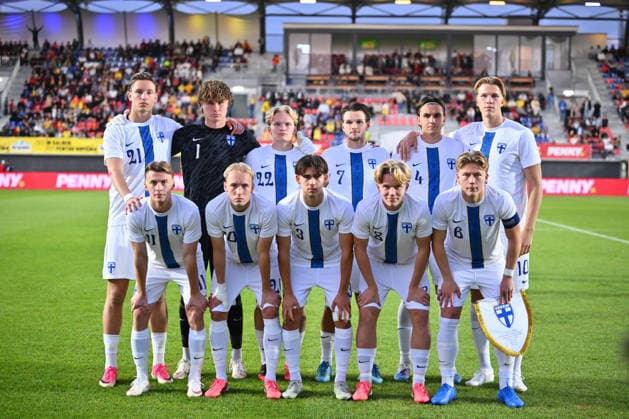 Romania v Finland, U21, U 21 Finland playrers react during the European Under-21 Championship 2027, Qualifying round game between Romania and Finland at Eugen Popescu stadium in Targoviste, Romania, 30 September 2026. ALEX NICODIM Imago Images Copyright: xAlexxNicodimx