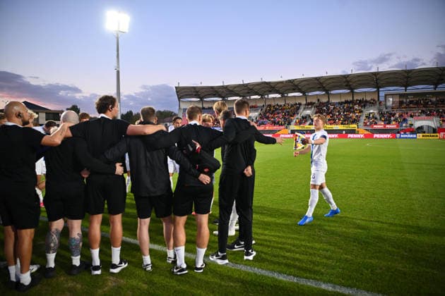 Romania v Finland, U21, U 21 Finland playrers react during the European Under-21 Championship 2027, Qualifying round game between Romania and Finland at Eugen Popescu stadium in Targoviste, Romania, 30 September 2026. ALEX NICODIM Imago Images Copyright: xAlexxNicodimx